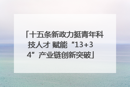 十五条新政力挺青年科技人才 赋能“13+34”产业链创新突破