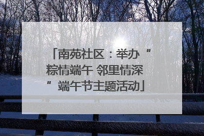 南苑社区:举办“粽情端午 邻里情深”端午节主题活动