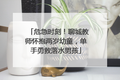 危急时刻！聊城教师怀抱两岁幼童，单手勇救落水男孩