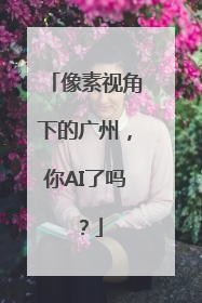 像素视角下的广州，你AI了吗？
