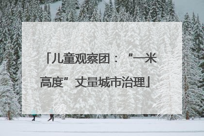 儿童观察团：“一米高度”丈量城市治理
