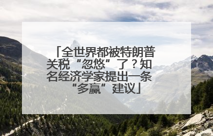全世界都被特朗普关税“忽悠”了？知名经济学家提出一条“多赢”建议