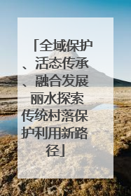 全域保护、活态传承、融合发展 丽水探索传统村落保护利用新路径