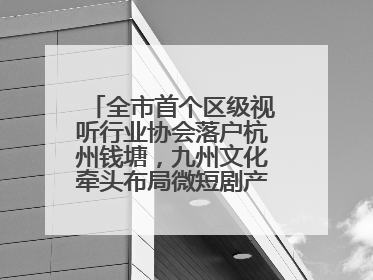 全市首个区级视听行业协会落户杭州钱塘，九州文化牵头布局微短剧产业高地