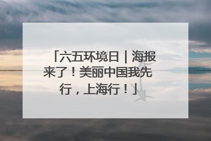六五环境日｜海报来了！美丽中国我先行，上海行！