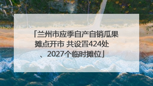 兰州市应季自产自销瓜果摊点开市 共设置424处、2027个临时摊位