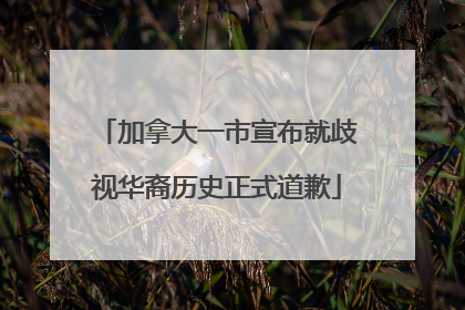加拿大一市宣布就歧视华裔历史正式道歉