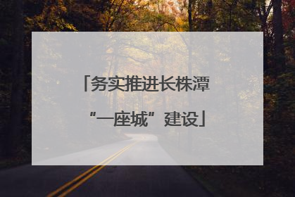务实推进长株潭“一座城”建设