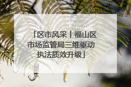 区市风采丨福山区市场监管局三维驱动执法质效升级