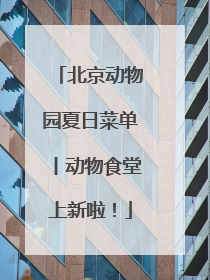 北京动物园夏日菜单丨动物食堂上新啦！