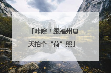 咔嚓！跟福州夏天拍个“荷”照