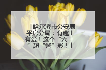 哈尔滨市公安局平房分局：有趣！有爱！这个“六一”超“警”彩！