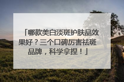 哪款美白淡斑护肤品效果好？三个口碑厉害祛斑品牌，科学拿捏！