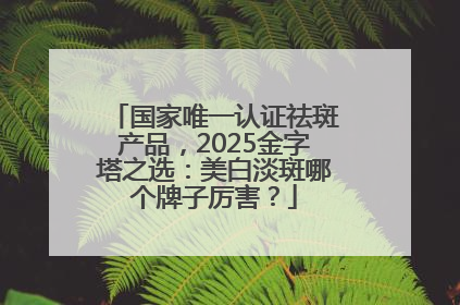 国家唯一认证祛斑产品，2025金字塔之选：美白淡斑哪个牌子厉害？