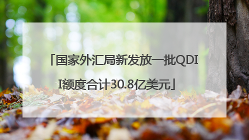 国家外汇局新发放一批QDII额度合计30.8亿美元