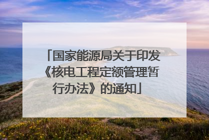 国家能源局关于印发《核电工程定额管理暂行办法》的通知