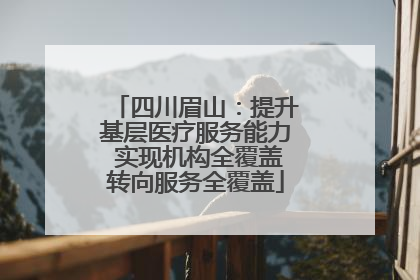 四川眉山：提升基层医疗服务能力 实现机构全覆盖转向服务全覆盖