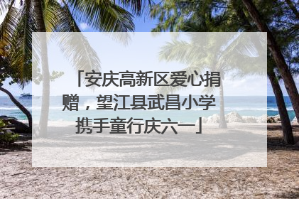 安庆高新区爱心捐赠，望江县武昌小学携手童行庆六一