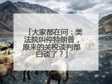 大家都在问：美法院叫停特朗普，原来的关税谈判都白谈了？