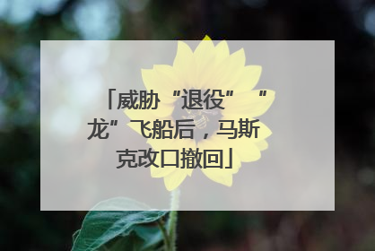 威胁“退役”“龙”飞船后，马斯克改口撤回