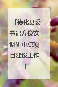 德化县委书记方俊钦调研重点项目建设工作