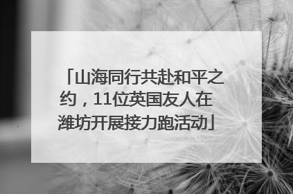 山海同行共赴和平之约，11位英国友人在潍坊开展接力跑活动