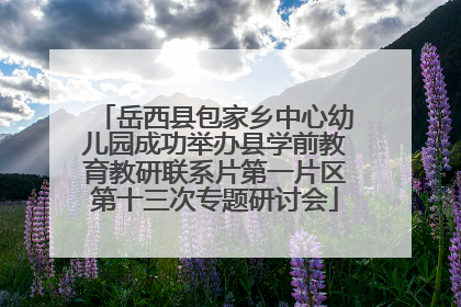 岳西县包家乡中心幼儿园成功举办县学前教育教研联系片第一片区第十三次专题研讨会