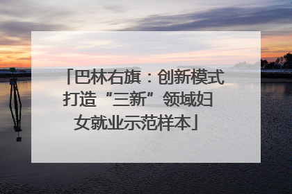巴林右旗：创新模式 打造“三新”领域妇女就业示范样本