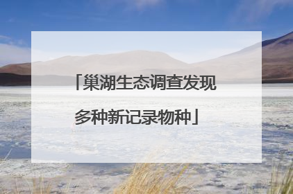 巢湖生态调查发现多种新记录物种