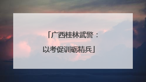 广西桂林武警：以考促训砺精兵