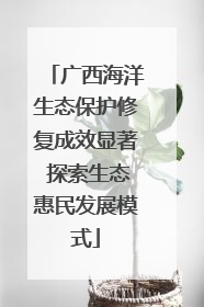 广西海洋生态保护修复成效显著 探索生态惠民发展模式