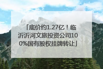 底价约1.27亿！临沂沂河文旅投资公司100%国有股权挂牌转让