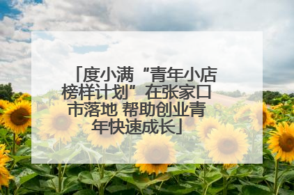 度小满“青年小店榜样计划”在张家口市落地 帮助创业青年快速成长