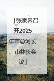 张家界召开2025年市总河长、市林长会议