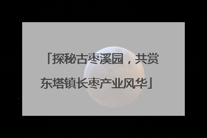 探秘古枣溪园，共赏东塔镇长枣产业风华