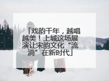 戏韵千年，越唱越美！上城这场展演让宋韵文化“流淌”在新时代