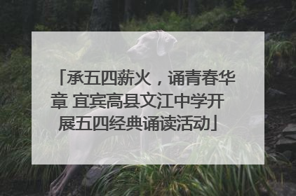 承五四薪火，诵青春华章 宜宾高县文江中学开展五四经典诵读活动