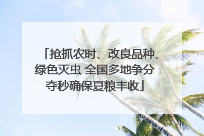 抢抓农时、改良品种、绿色灭虫 全国多地争分夺秒确保夏粮丰收
