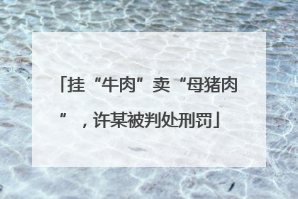 挂“牛肉”卖“母猪肉”，许某被判处刑罚
