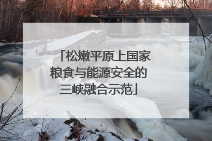 松嫩平原上国家粮食与能源安全的三峡融合示范