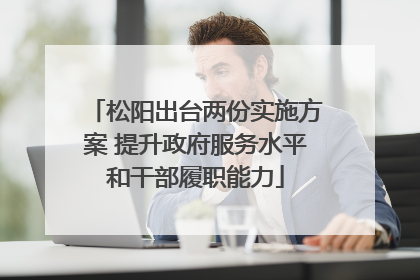 松阳出台两份实施方案 提升政府服务水平和干部履职能力