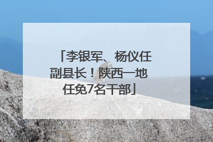 李银军、杨仪任副县长！陕西一地任免7名干部