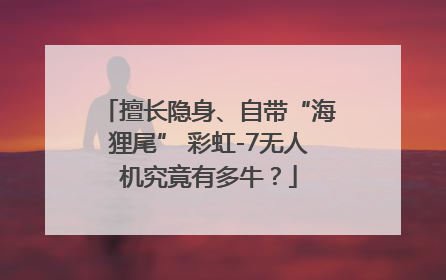 擅长隐身、自带“海狸尾” 彩虹-7无人机究竟有多牛？