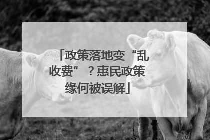 政策落地变“乱收费”？惠民政策缘何被误解