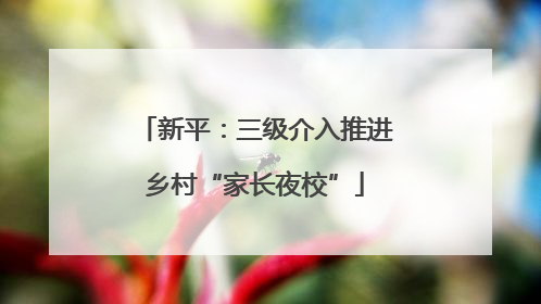 新平：三级介入推进乡村“家长夜校”