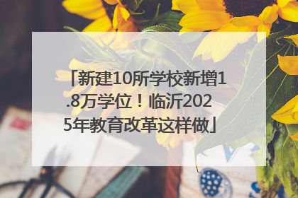 新建10所学校新增1.8万学位！临沂2025年教育改革这样做
