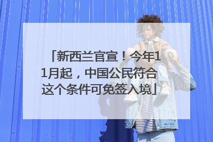 新西兰官宣！今年11月起，中国公民符合这个条件可免签入境