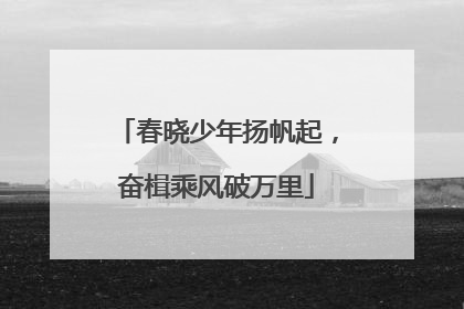 春晓少年扬帆起，奋楫乘风破万里