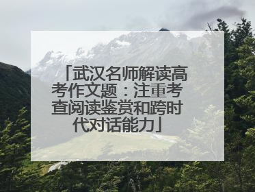 武汉名师解读高考作文题：注重考查阅读鉴赏和跨时代对话能力
