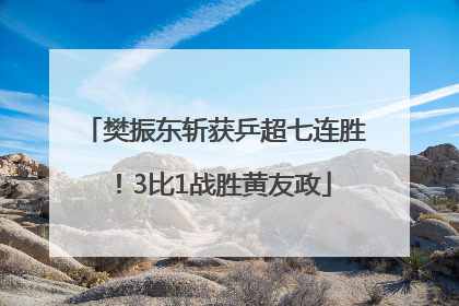 樊振东斩获乒超七连胜！3比1战胜黄友政